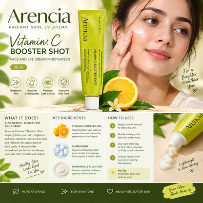Arencia Vitamin C Booster Shot Face & Eye Cream – 30ml